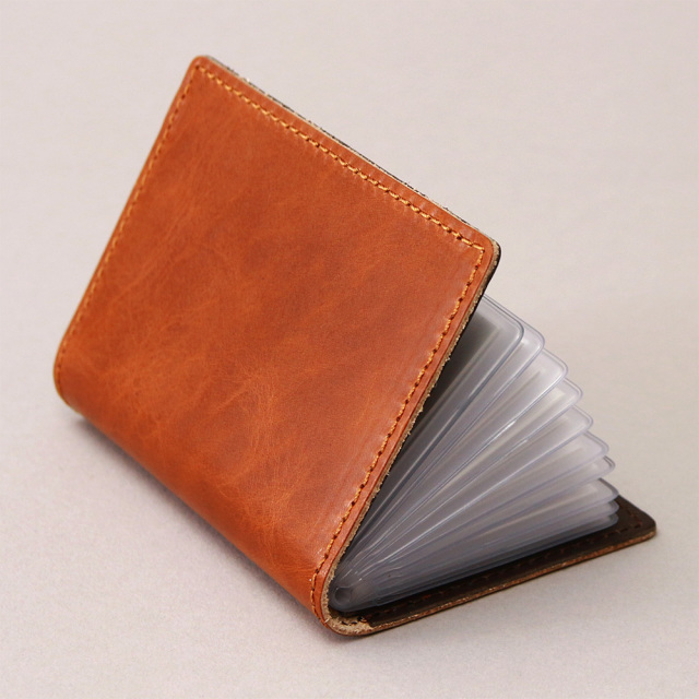 オレンジ 牛レザー 二つ折り財布&カードケースセット オレンジ 牛レザー 二つ折り財布&カードケースセット