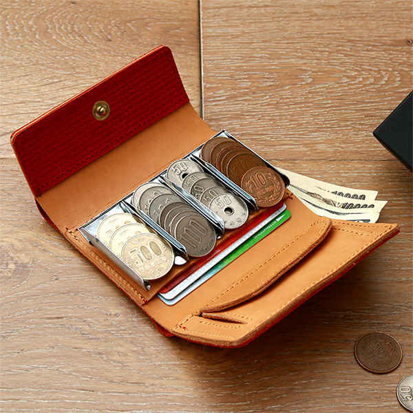 バンク 全3色 メッシュエンボス コインキャッチャー搭載の本革製ウォレット 小銭入れ 日本製 Agility Affa アジリティ アッファ 02