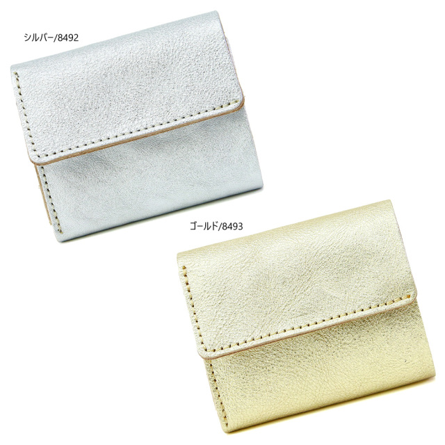 三つ折り財布 レディース コンパクト ちいさめ　ミニ レディース 金 銀 ゴールド シルバー