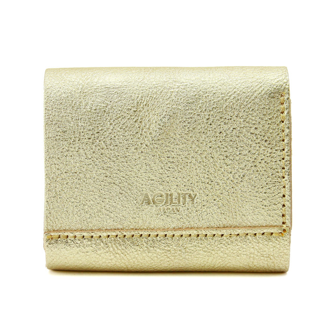 三つ折り財布 レディース コンパクト ちいさめ　ミニ レディース 金 銀 ゴールド シルバー