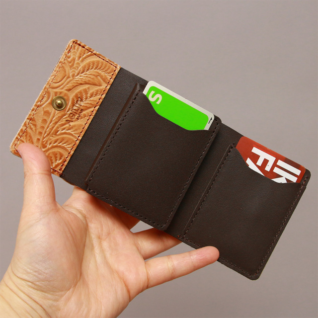 三つ折り財布 折財布 コンパクト ミニ財布 牛革 レザー 日本製