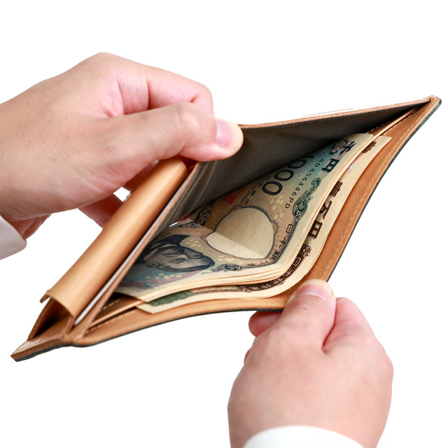 二つ折り 財布 折財布 ウォレット 本革 レザー シンプル メンズ おしゃれ 日本製