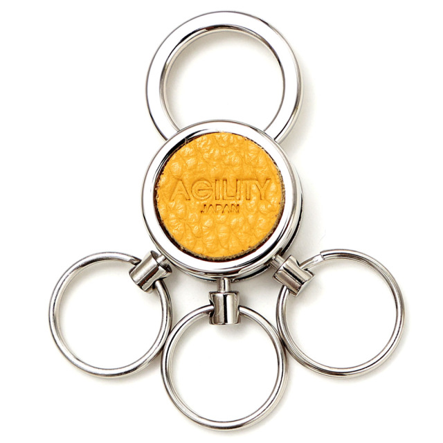 トリプルキーホルダー』(全7色)イタリアンシュリンク/全面のレザーが