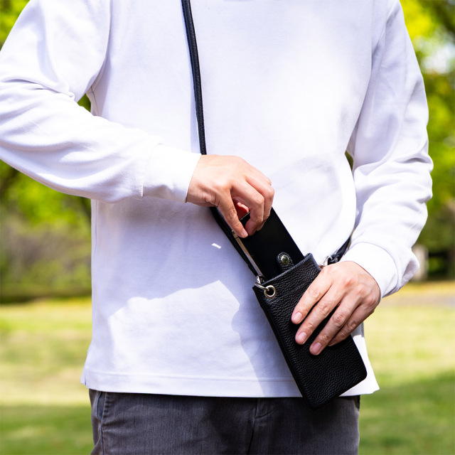 スマホショルダー スマホポーチ スマホバッグ 本革 レザー かわいい ベロ付き 小さい