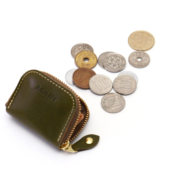 ピエース』(全5色)栃木レザー（ジーンズ）/キャッシュレス時代の小さな