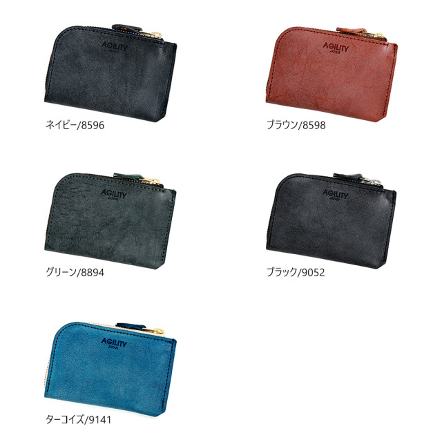 財布 極小財布 コインケース 小銭入れ ミニ財布 コンパクト L字ファスナー ターコイズブルー