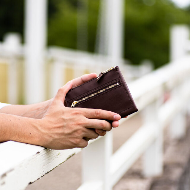 短財布 ミニ財布 コンパクト 6枚 薄型 シンプル 本革 レザー