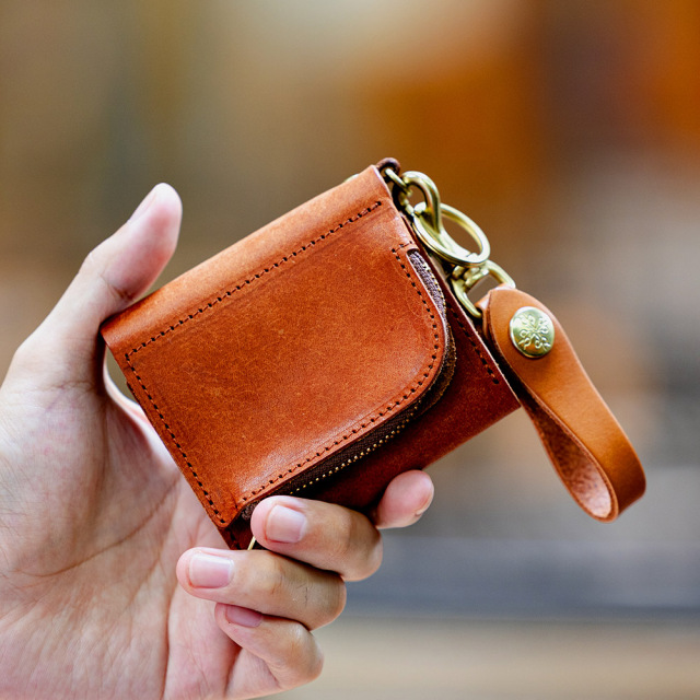 キーケース スマートキー 一体型 小銭入れ 三つ折り財布 5連 本革 ミニ財布 メンズ レディース