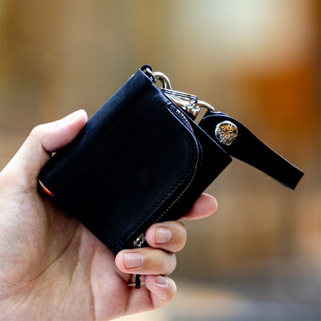キーケース スマートキー 一体型 小銭入れ 三つ折り財布 5連 本革 ミニ財布 メンズ レディース