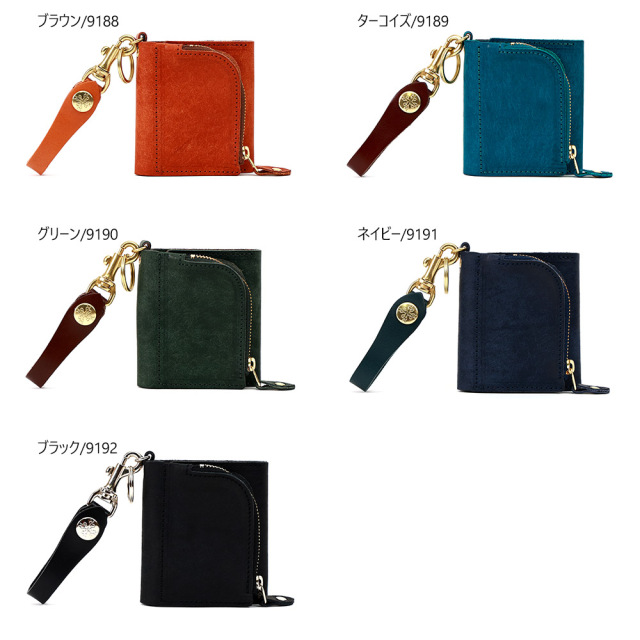 キーケース スマートキー 一体型 小銭入れ 三つ折り財布 5連 本革 ミニ財布 メンズ レディース