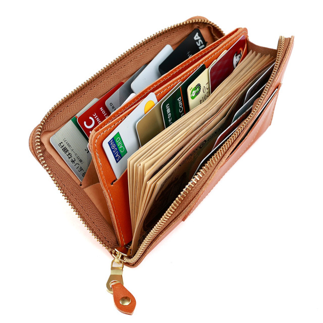 カードがたくさん入る財布 長財布 ラウンドファスナー 大容量 21枚 コンパクト メンズ レディース