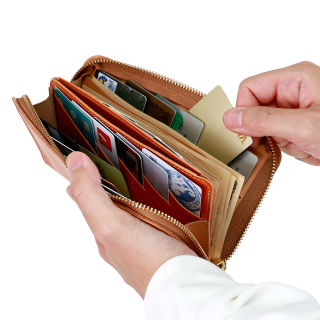 カードがたくさん入る財布 長財布 ラウンドファスナー 大容量 21枚 コンパクト メンズ レディース