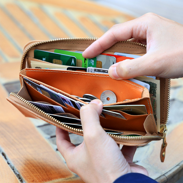 カードがたくさん入る財布 長財布 ラウンドファスナー 大容量 21枚 コンパクト メンズ レディース