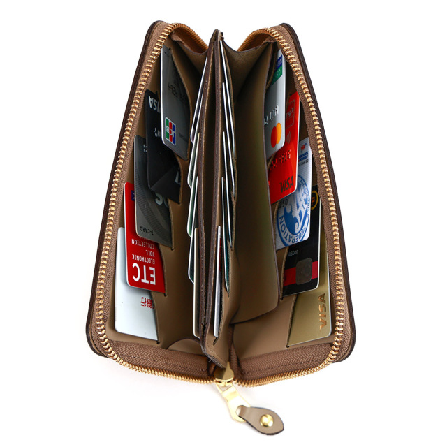 カードがたくさん入る財布 長財布 ラウンドファスナー 大容量 21枚 コンパクト メンズ レディース