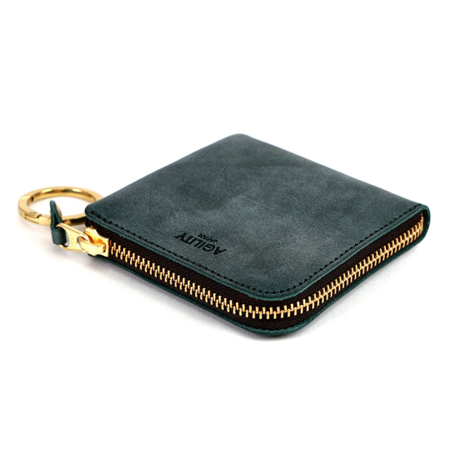 L字ファスナー ミニ財布 コンパクト財布 二つ折り財布 小さい ミニ 革 本革 レザー