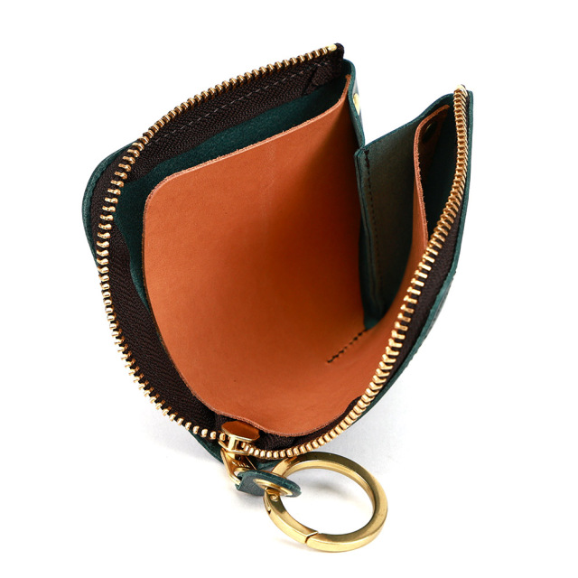 L字ファスナー ミニ財布 コンパクト財布 二つ折り財布 小さい ミニ 革 本革 レザー