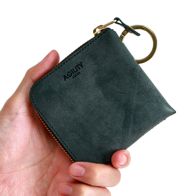 L字ファスナー ミニ財布 コンパクト財布 二つ折り財布 小さい ミニ 革 本革 レザー