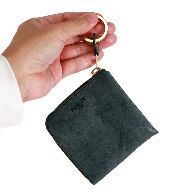 L字ファスナー ミニ財布 コンパクト財布 二つ折り財布 小さい ミニ 革 本革 レザー