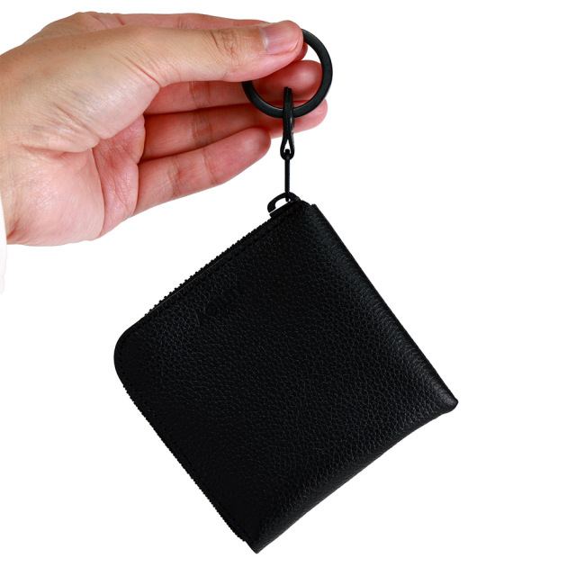 L字ファスナー ミニ財布 コンパクト財布 二つ折り財布 小さい ミニ 革 本革 レザー 撥水