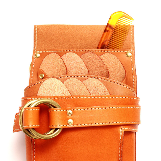 シザーケース 7丁 美容師 スタイリスト 本革 トリマー 腰 斜め掛け 日本製