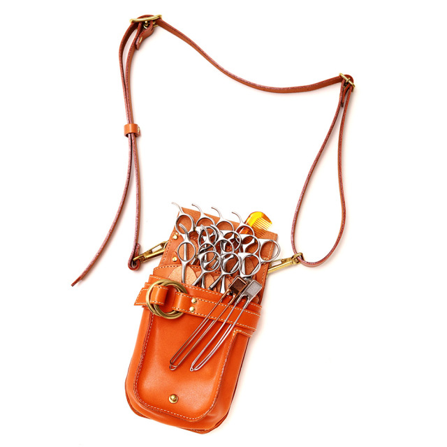 シザーケース 7丁 美容師 スタイリスト 本革 トリマー 腰 斜め掛け 日本製