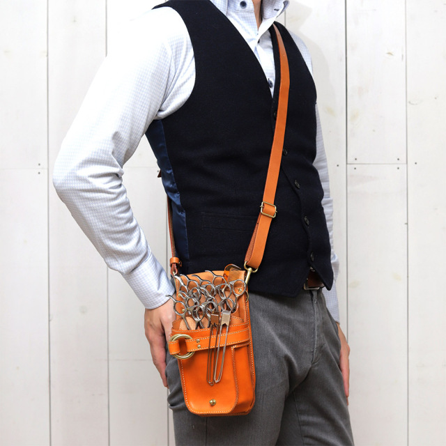 シザーケース 7丁 美容師 スタイリスト 本革 トリマー 腰 斜め掛け 日本製