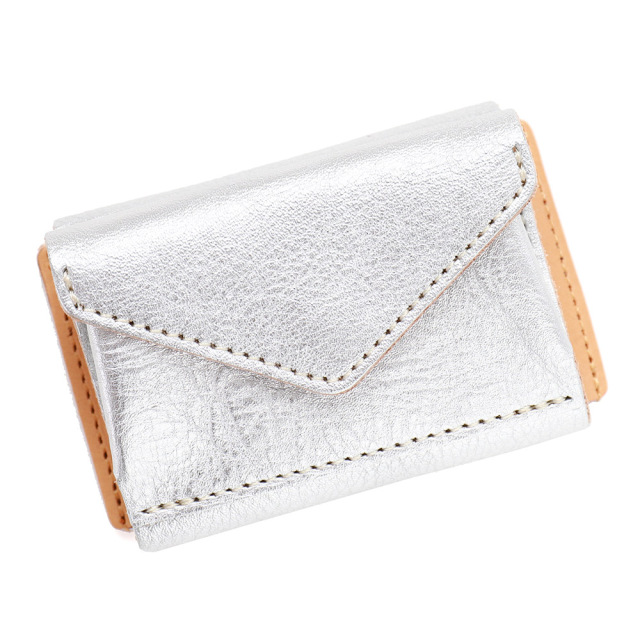 ミニ財布 小さい財布 コンパクト レディース 金 銀 ゴールド シルバー 箔