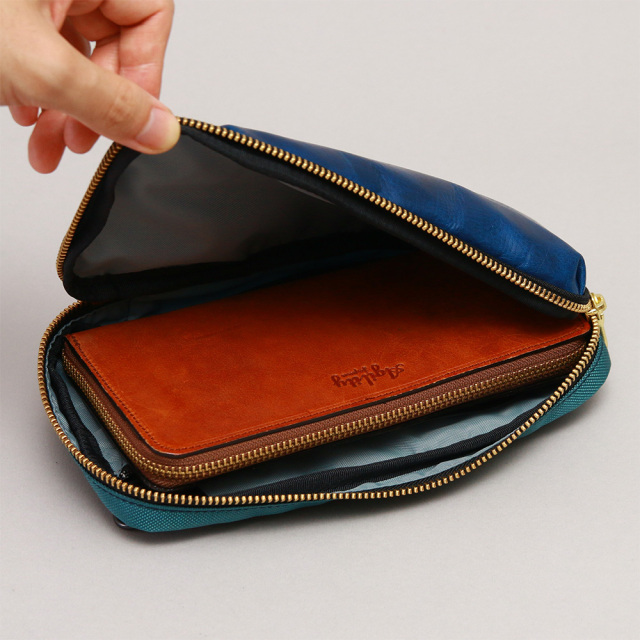 【のすけ】バッグ/ポーチ/財布など 色々まとめて パークポシェットL』(全6色)キップワックス/長財布、鍵、スマホ