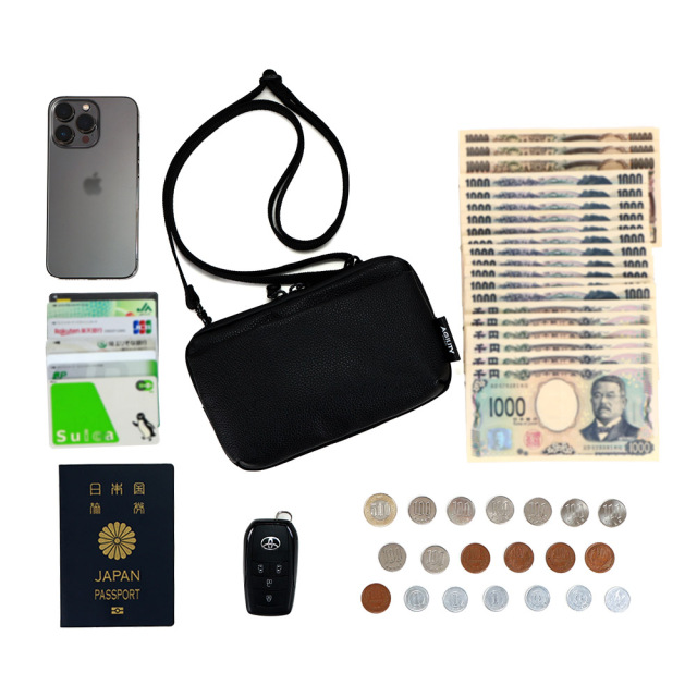 お財布バッグ スマホショルダー スマホバッグ 一体型 横 A6 お財布ショルダー ミニバッグ 撥水 