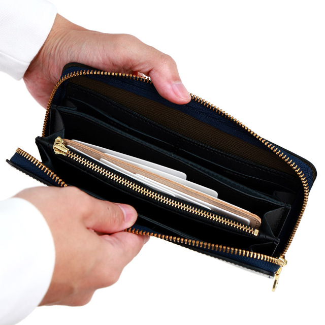 カードフォルダー 10枚 インナーカードケース 長財布 薄型 横型 スリム レザー 本革