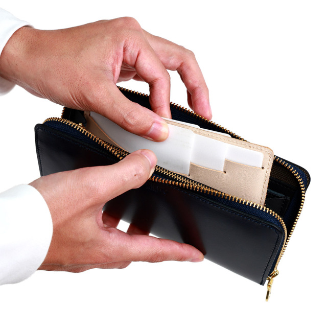 カードフォルダー 16枚 インナーカードケース 長財布 薄型 横型 スリム レザー 本革