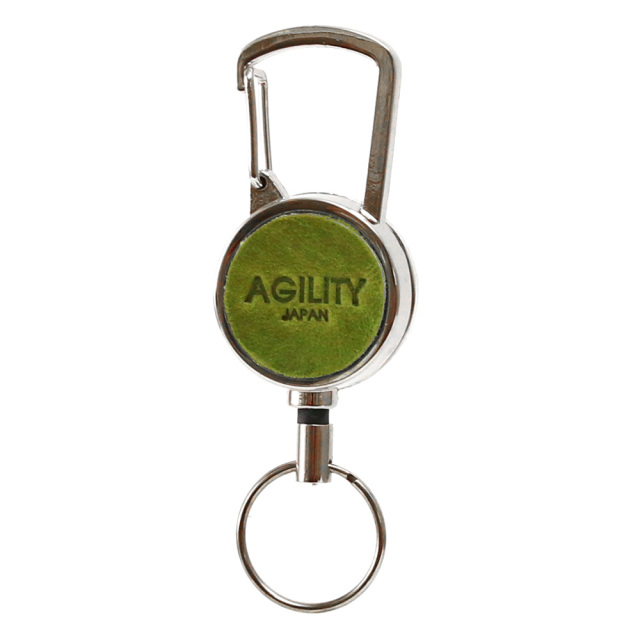 カラビナ リールホルダー ワンポイント シンプル 鍵 キーホルダー