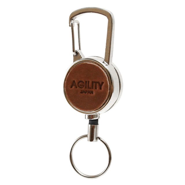 カラビナ リールホルダー ワンポイント シンプル 鍵 キーホルダー