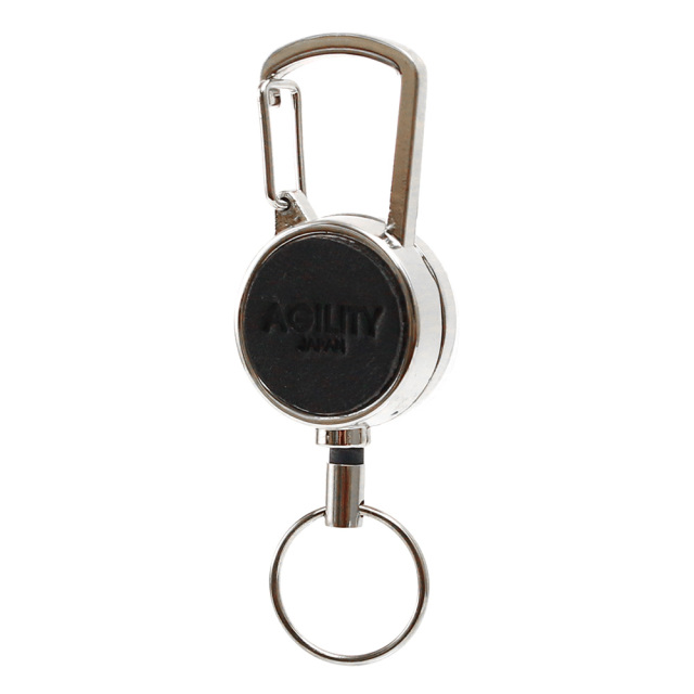 カラビナ リールホルダー ワンポイント シンプル 鍵 キーホルダー