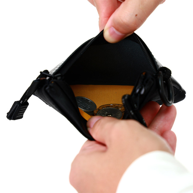 財布 ミニ財布 カラビナ 吊るす ポーチ ミニポーチ 撥水 キャッシュレス 小さめ コンパクト