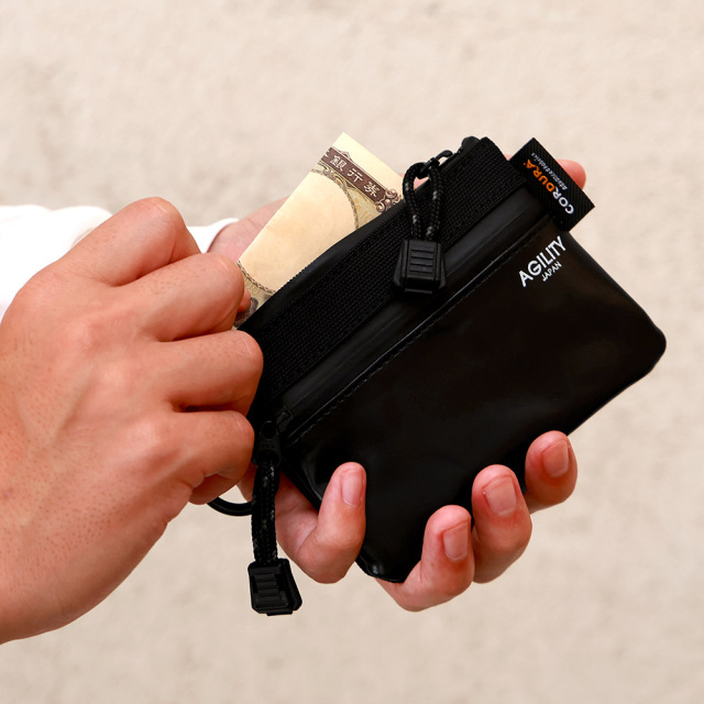 財布 ミニ財布 カラビナ 吊るす ポーチ ミニポーチ 撥水 キャッシュレス 小さめ コンパクト