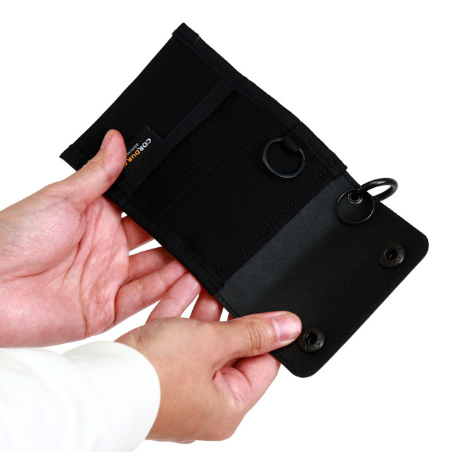 キーケース スマートキー カード 小銭 一体型 三つ折り 撥水 コンパクト カラビナ 吊るす