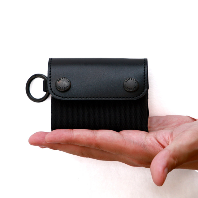 財布 三つ折り コンパクト 極小 小さい 撥水 カラビナ 吊るす ミニ ミニマル 小さめ