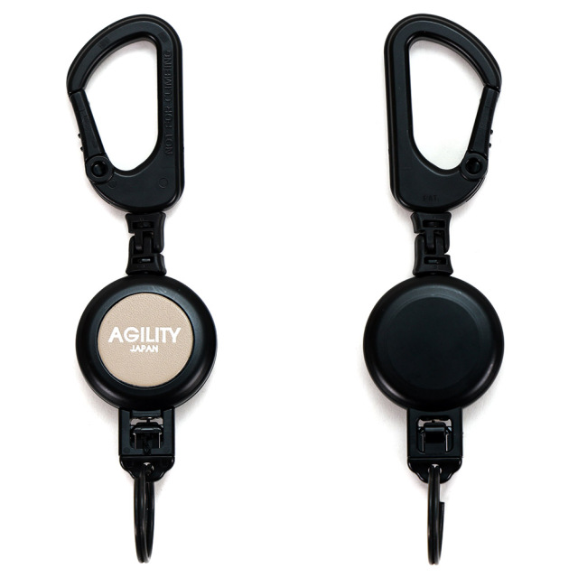 カラビナ リール 伸びる 頑丈 ロック キーホルダー コンパクト 小さめ レザー おしゃれ