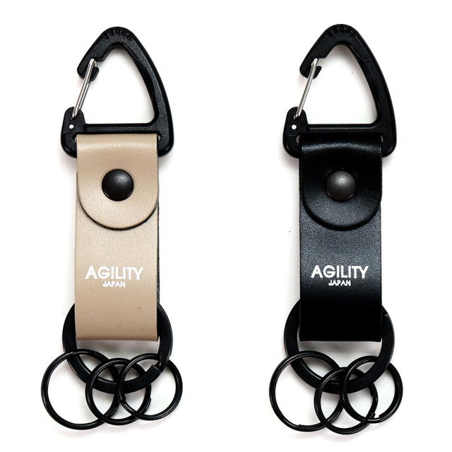 キーホルダー カラビナ 撥水 キーリング ぶら下げる レザー おしゃれ 鍵 ワンポイント