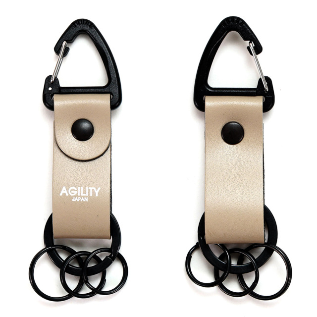 キーホルダー カラビナ 撥水 キーリング ぶら下げる レザー おしゃれ 鍵 ワンポイント