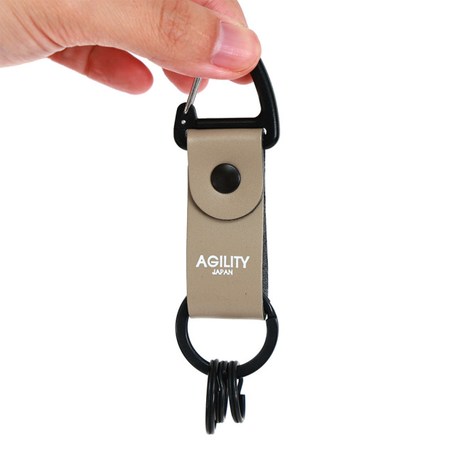 キーホルダー カラビナ 撥水 キーリング ぶら下げる レザー おしゃれ 鍵 ワンポイント