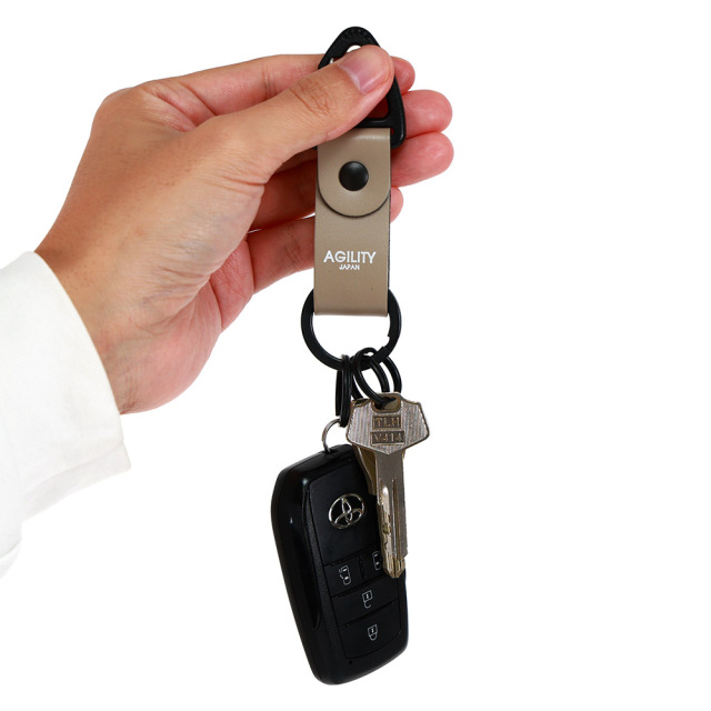 キーホルダー カラビナ 撥水 キーリング ぶら下げる レザー おしゃれ 鍵 ワンポイント