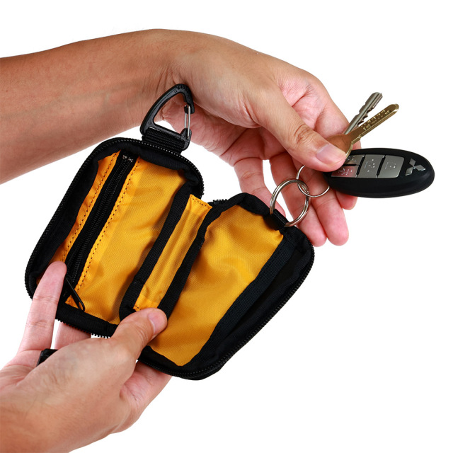 キーケース 財布 一体型　カラビナ スマートキー ナイロン 軽量 撥水 メンズ レディース