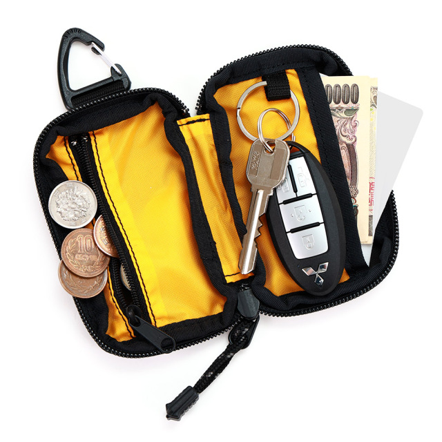 キーケース 財布 一体型　カラビナ スマートキー ナイロン 軽量 撥水 メンズ レディース