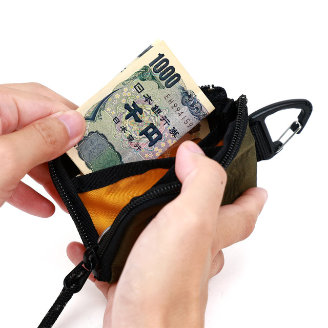財布 ミニ財布 カラビナ 吊るす 小銭入れ ナイロン 軽量 撥水 メンズ レディース