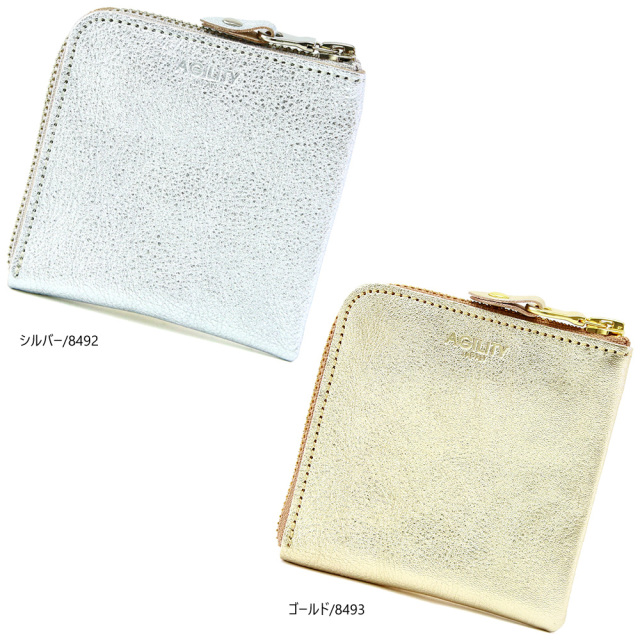 ハーフウォレット コインケース カードケース 札入れ レザー 金 銀 ゴールド シルバー