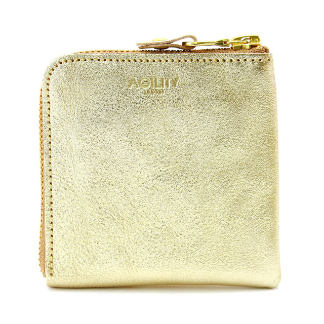 ハーフウォレット コインケース カードケース 札入れ レザー 金 銀 ゴールド シルバー