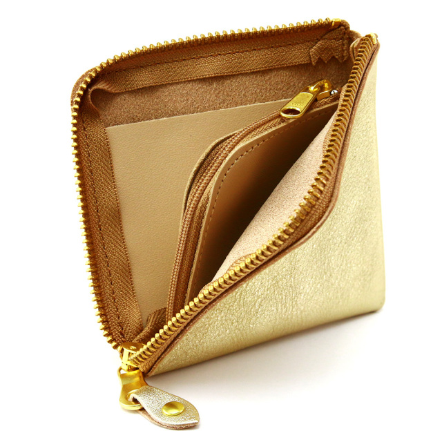 ハーフウォレット コインケース カードケース 札入れ レザー 金 銀 ゴールド シルバー