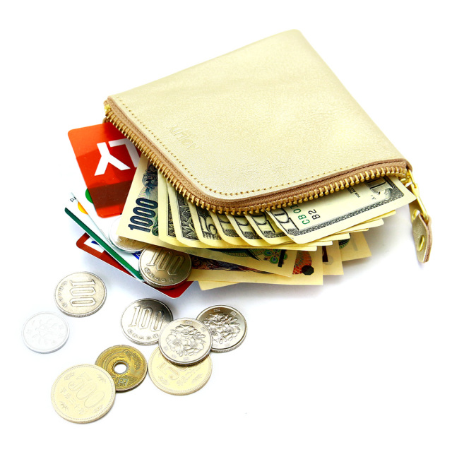 ハーフウォレット コインケース カードケース 札入れ レザー 金 銀 ゴールド シルバー